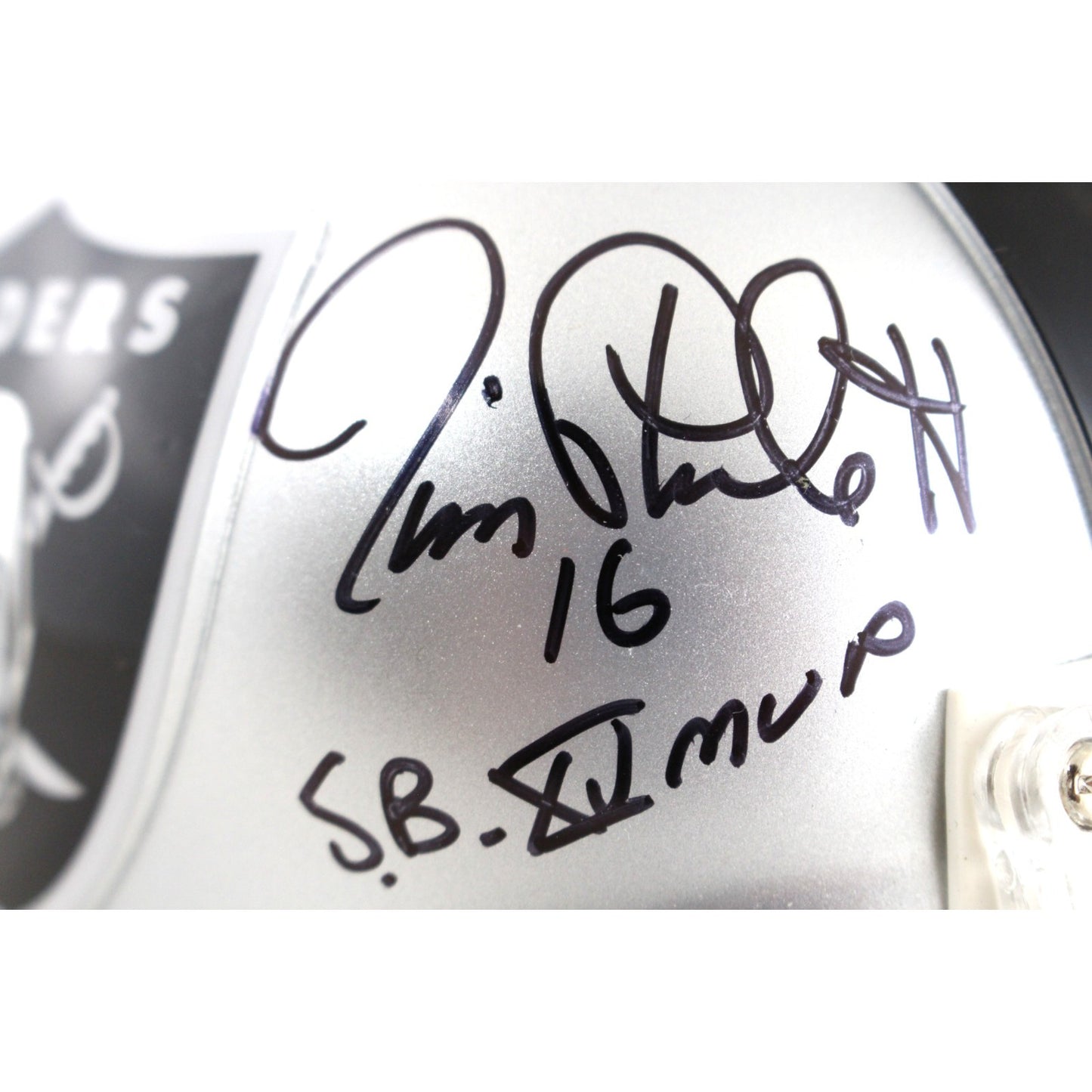 Fred Biletnikoff, Jim Plunkett & Marcus Allen Signed Raiders Mini Helmet