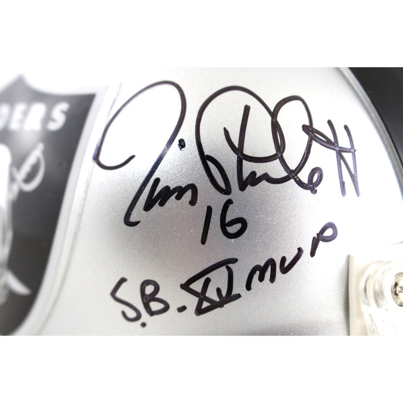 Fred Biletnikoff, Jim Plunkett & Marcus Allen Signed Raiders Mini Helmet