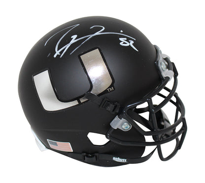 Ray Lewis Signed Miami Hurricanes Schutt Black Mini Helmet (Beckett)