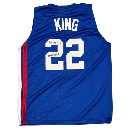 Bernard King Signed New Jersey Nets Custom Jersey HOF 2013 JSA