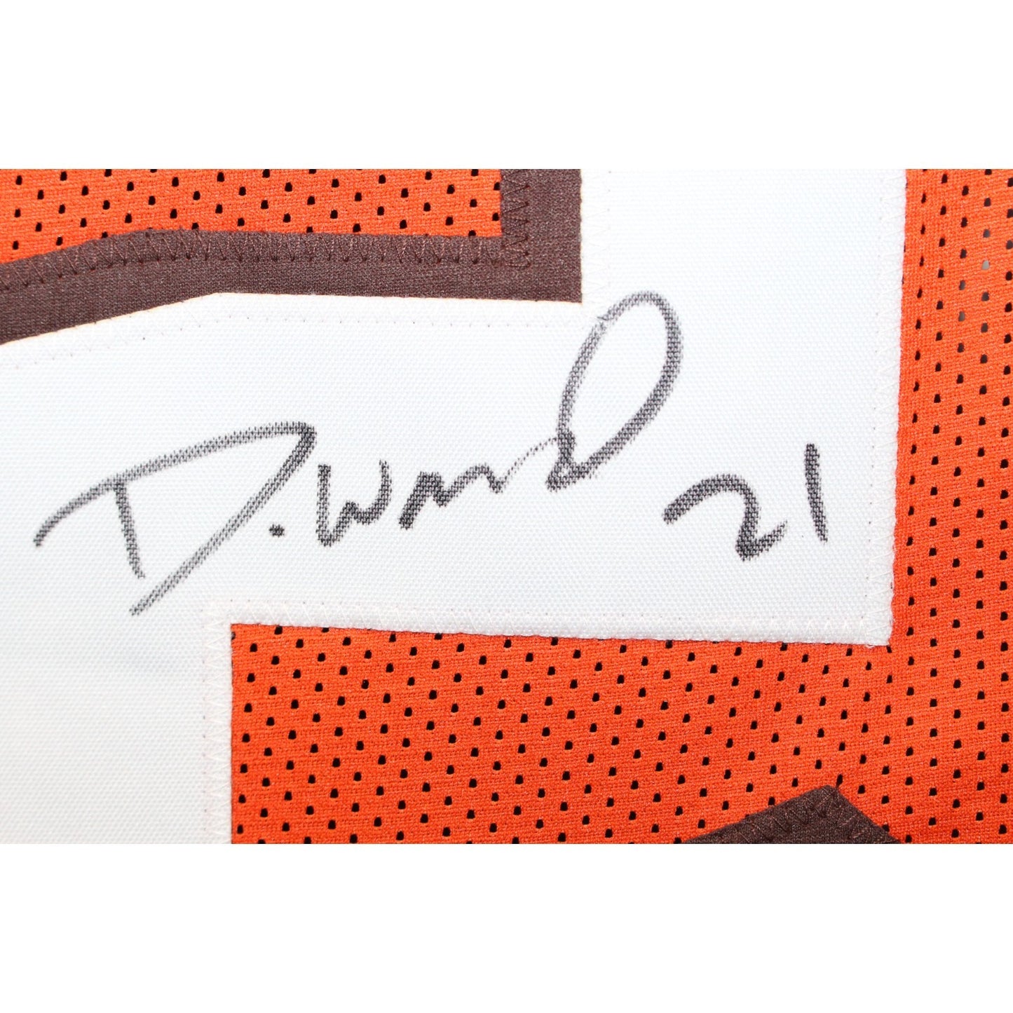 Denzel Ward Autographed Orange Pro Style Custom Jersey JSA