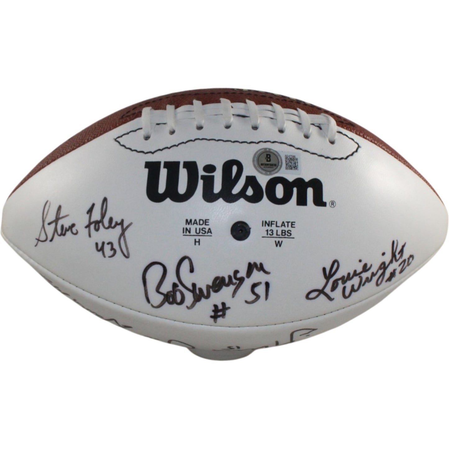 Mike Shanahan, Rod Smith & Jason Elam Signed Denver Broncos 2002 Team Football