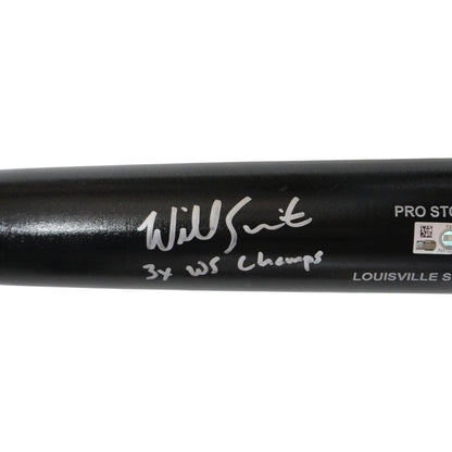 Will Smith Signed Los Angeles Dodgers Black Baseball Bat - 3x WS Champs