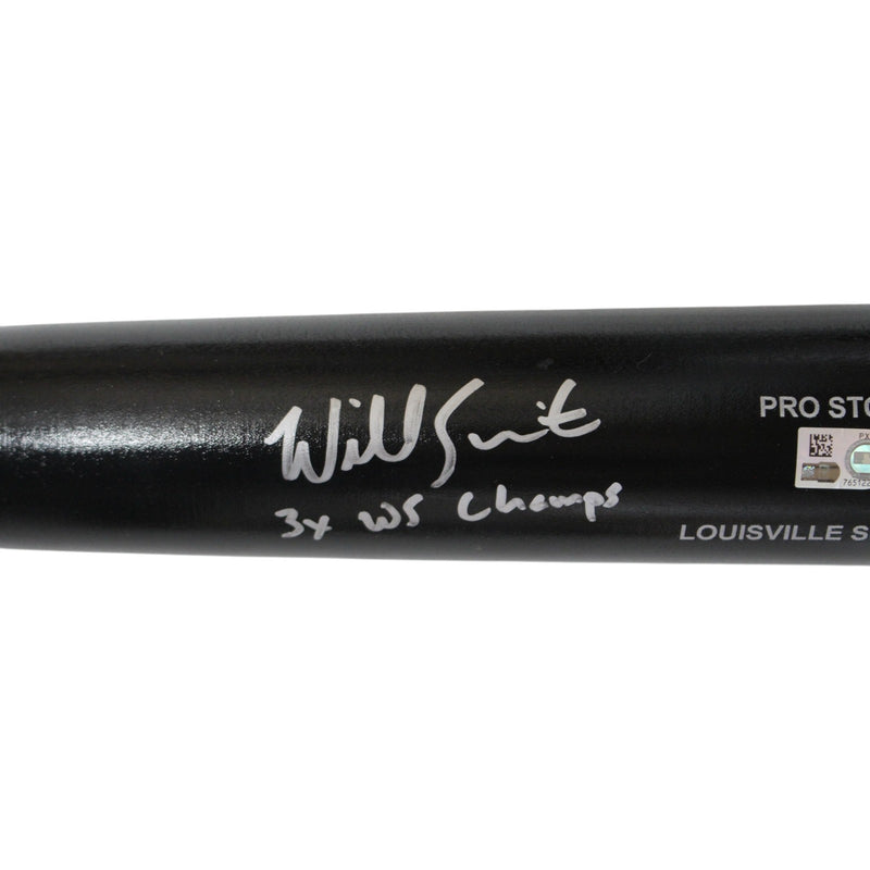 Will Smith Signed Los Angeles Dodgers Black Baseball Bat - 3x WS Champs
