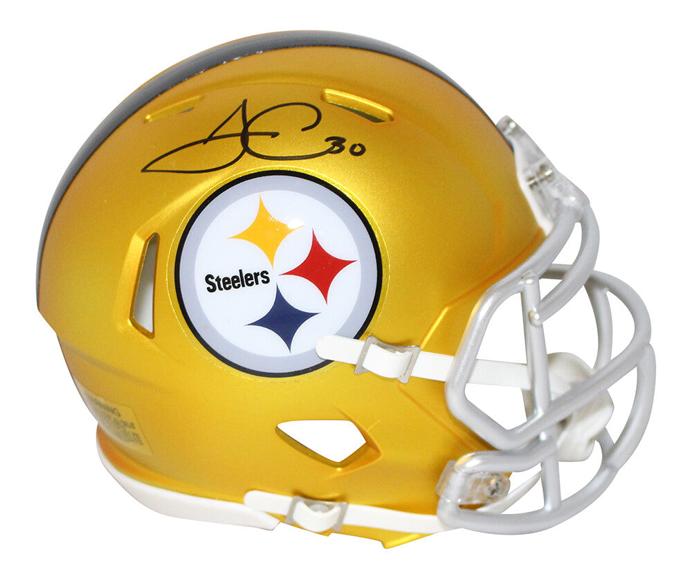 James Conner Pittsburgh Steelers Autographed Blaze Mini Helmet