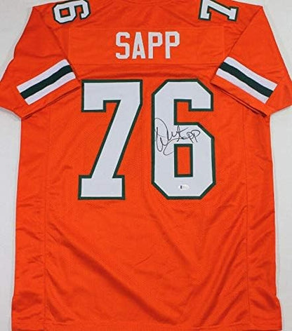 Warren Sapp Autographed Orange Custom Football Jersey
