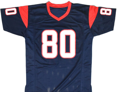 Andre Johnson Signed Houston Texans Custom Blue Jersey