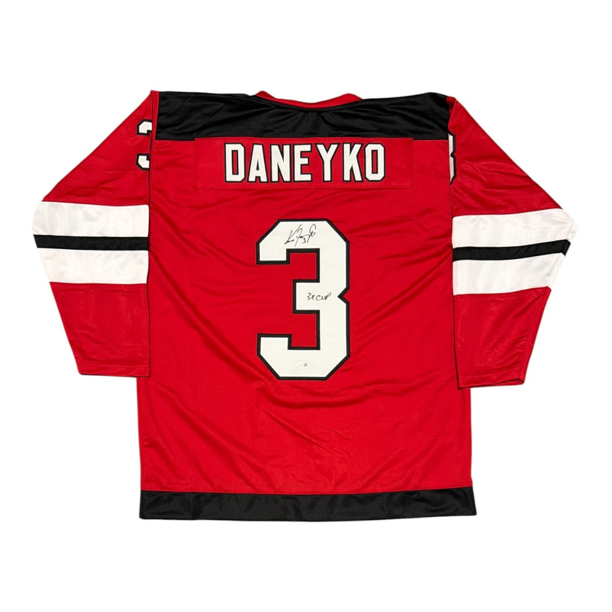 Ken Daneyko Autographed New Jersey Devils Custom Jersey - 3x Cup Inscribed