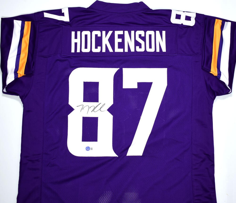 TJ Hockenson Autographed Minnesota Vikings Purple Jersey