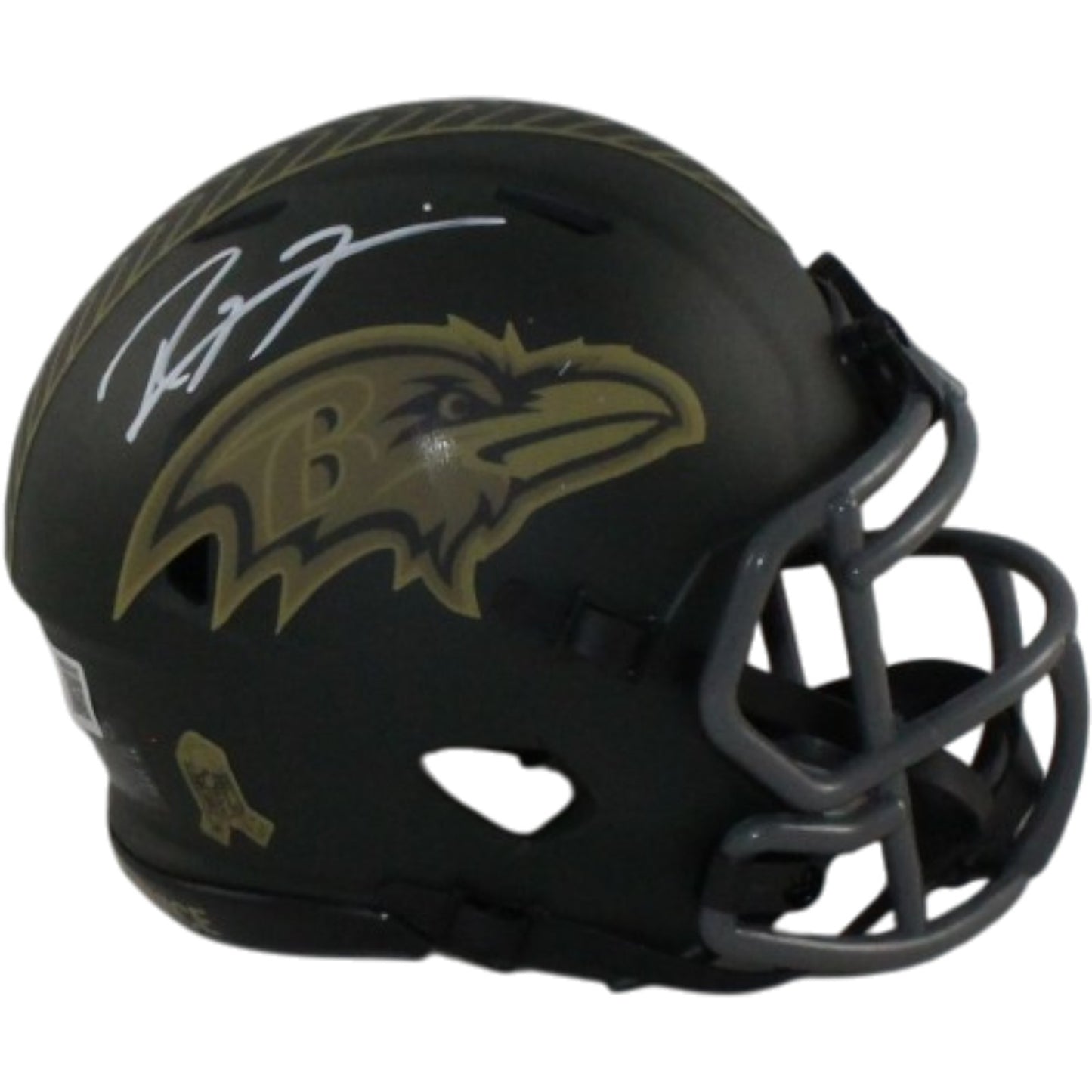 Ray Lewis Baltimore Ravens Autographed 2025 Salute to Service Mini Helmet