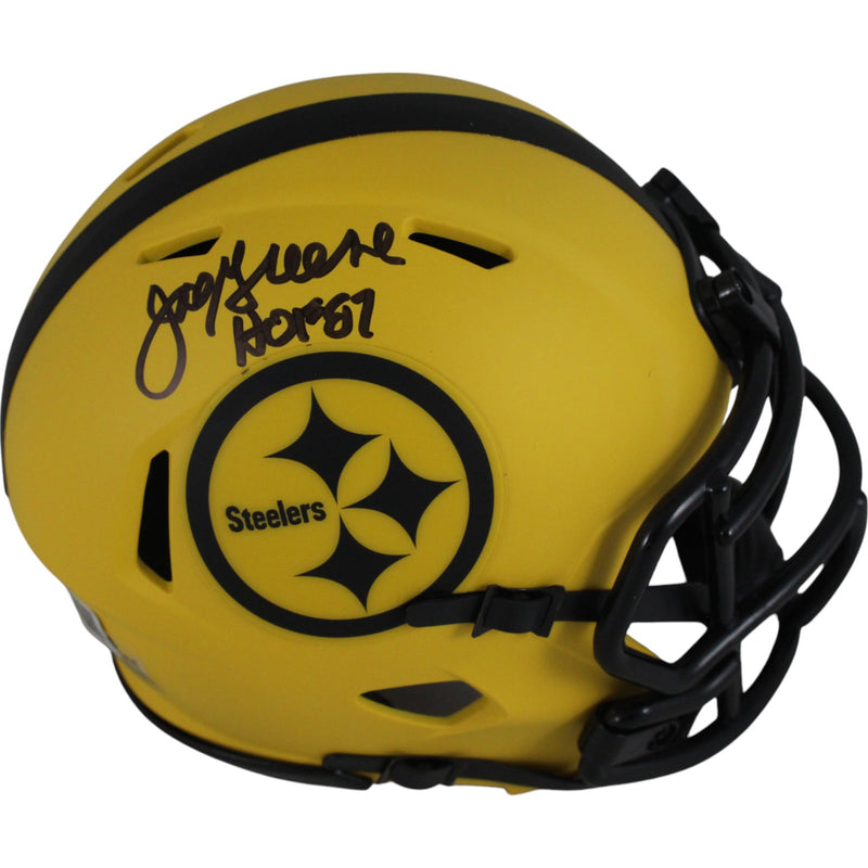 Joe Greene Signed Pittsburgh Steelers Rave Mini Helmet (HOF Inscription)