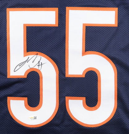 Lance Briggs Signed Chicago Bears Custom Blue Football Jersey
