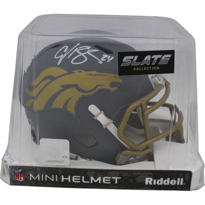 Champ Bailey Signed Denver Broncos Slate Alternate Mini Helmet