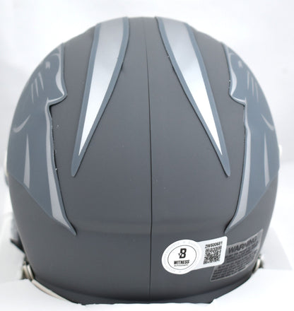 Chuba Hubbard Signed Carolina Panthers Slate Speed Mini Helmet