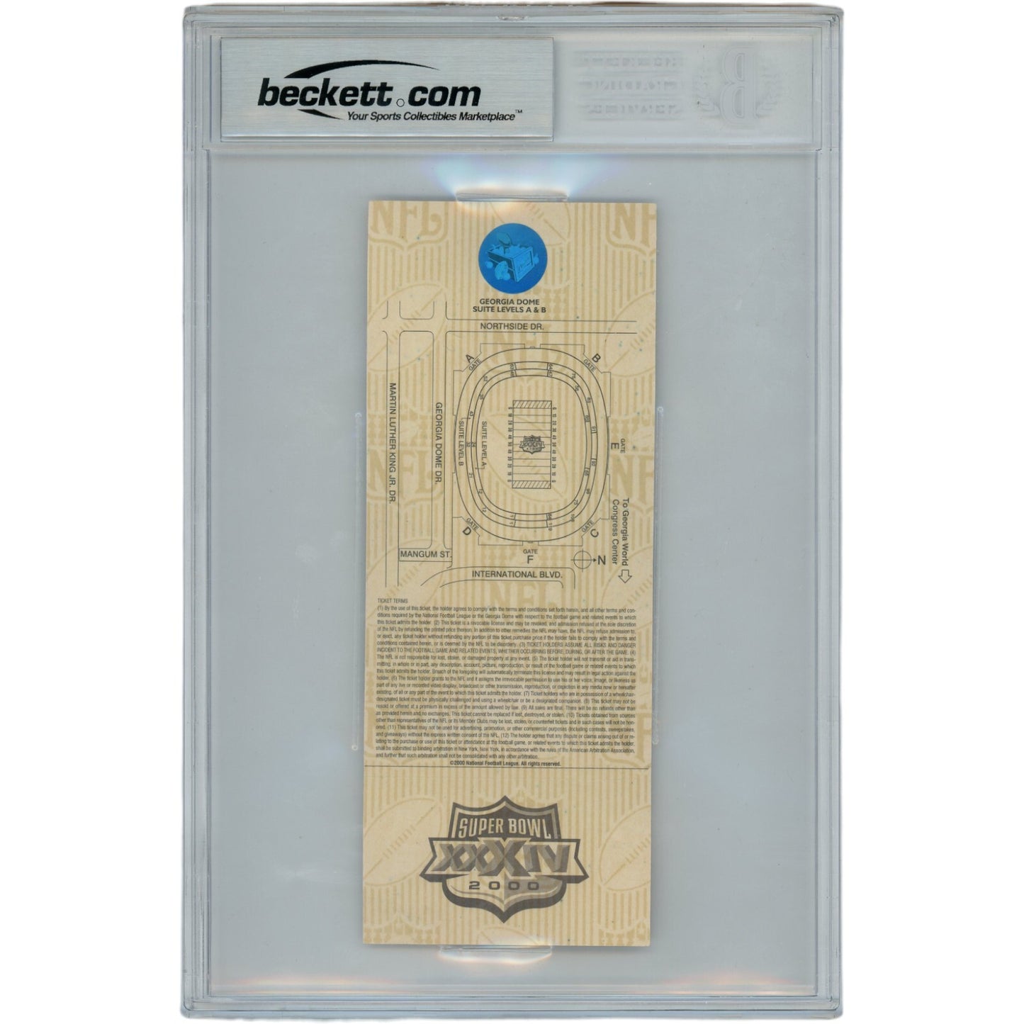 Kurt Warner Autographed Super Bowl XXXIV MVP Slabbed Ticket Stub