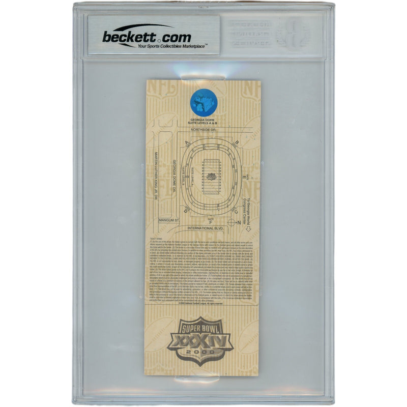 Kurt Warner Autographed Super Bowl XXXIV MVP Slabbed Ticket Stub