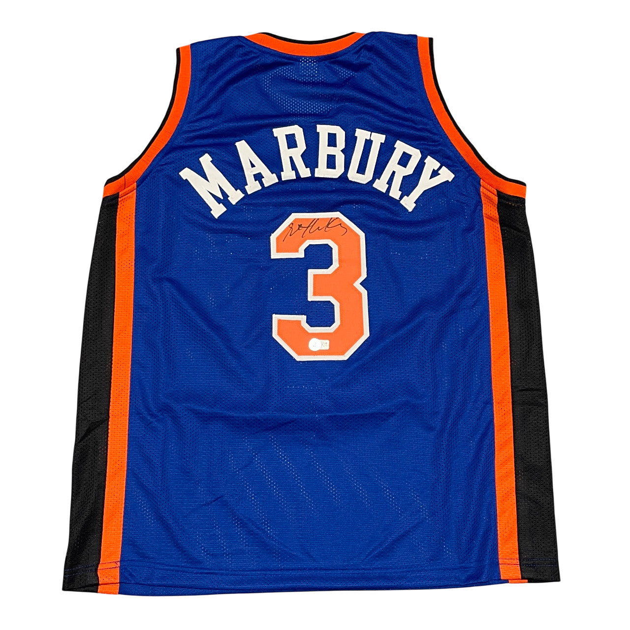 Stephon Marbury Signed New York Knicks Custom Blue Jersey (BAS COA)