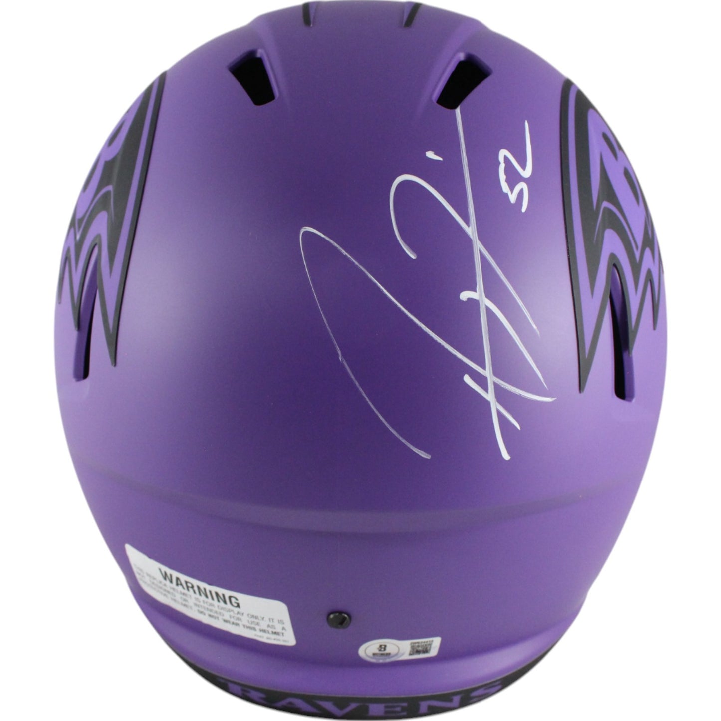 Ray Lewis Autographed Baltimore Ravens Full Size Rave Replica Helmet