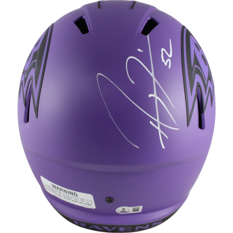 Ray Lewis Autographed Baltimore Ravens Full Size Rave Replica Helmet