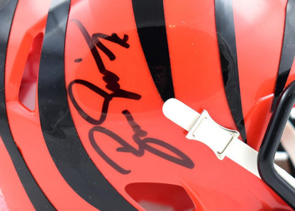 Boomer Esiason Signed Cincinnati Bengals Black Speed Mini Helmet