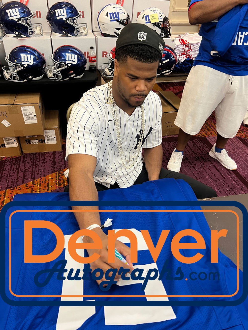 Abdul Carter Signed Blue Pro Style Jersey (Beckett COA)