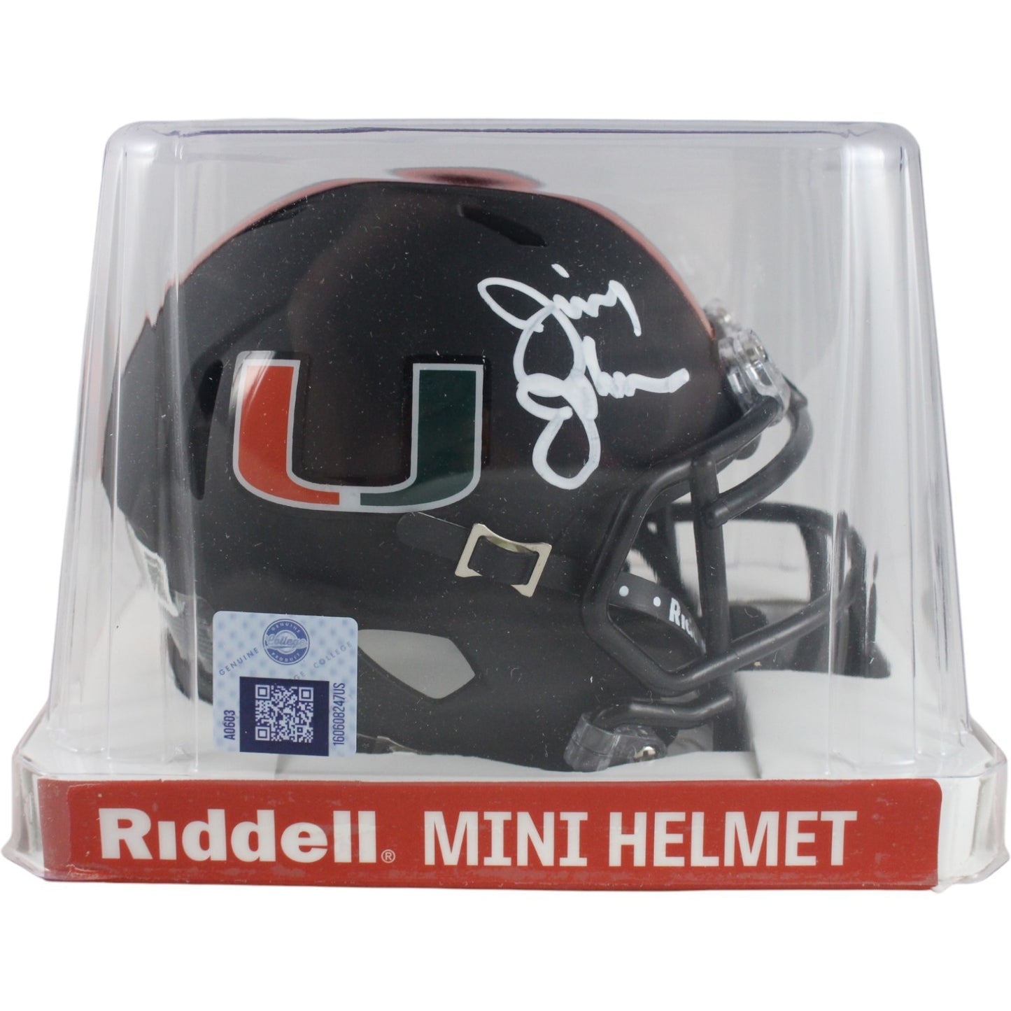 Jimmy Johnson Autographed Miami Hurricanes Miami Nights Mini Helmet