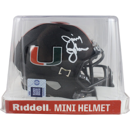 Jimmy Johnson Autographed Miami Hurricanes Miami Nights Mini Helmet