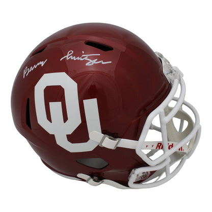 Barry Switzer Signed Oklahoma Sooners Full Size Speed Replica Helmet