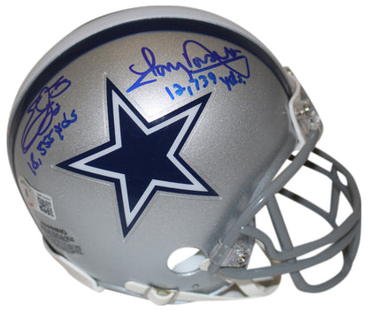 Emmitt Smith & Tony Dorsett Signed Dallas Cowboys VSR4 Mini Helmet