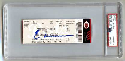 Elly De La Cruz Signed MLB Debut Game Ticket 6/6/2023 PSA 10 Auto