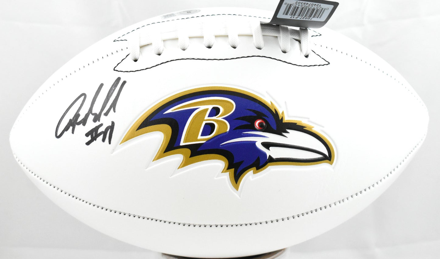 Anquan Boldin Autographed Baltimore Ravens Logo Football