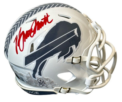 Bruce Smith Buffalo Bills Signed Salute to Service Mini Helmet (BAS)