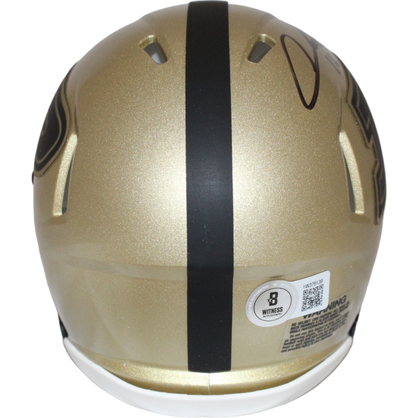 Aidan O'Connell Signed Purdue Boilermakers Gold Mini Helmet (BAS)