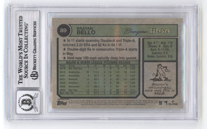 Brayan Bello Signed 2023 Topps Heritage Chrome Silver Refractor RC BGS 10