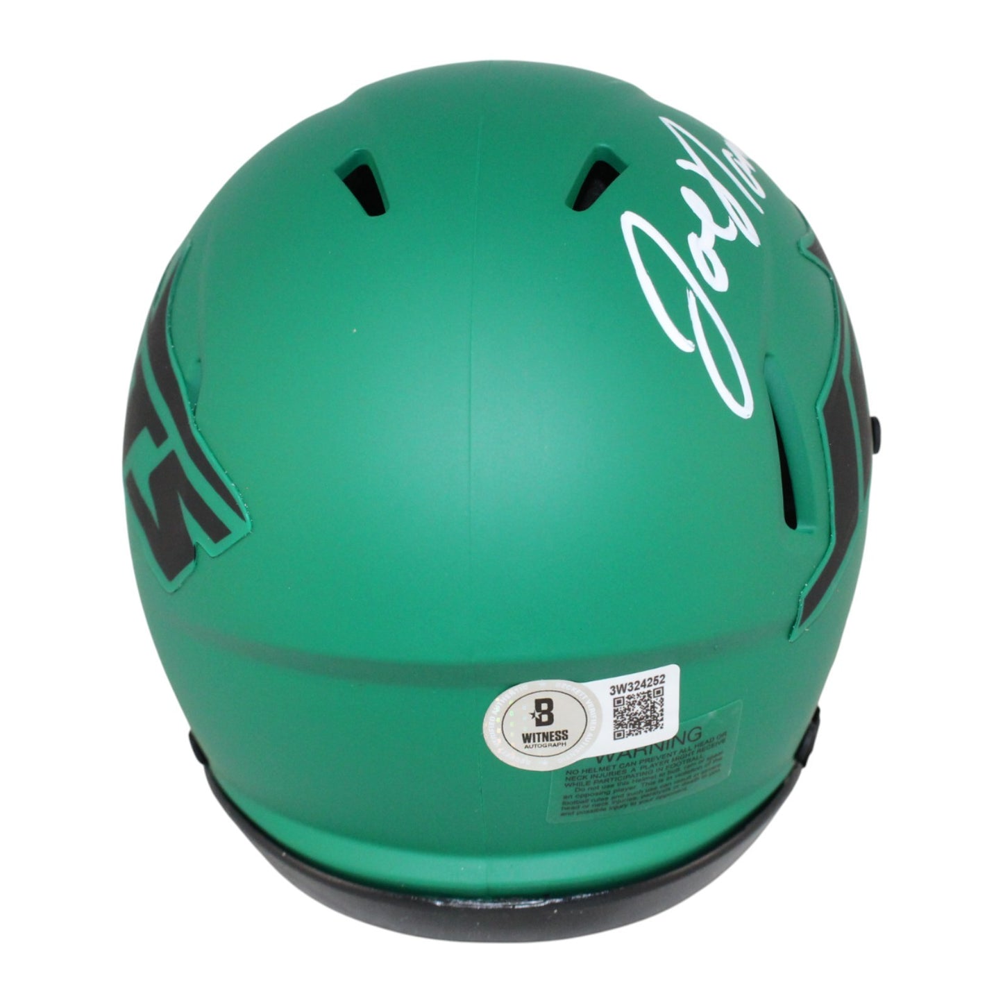 Joe Namath Signed New York Jets Rave Alternate Mini Helmet (Beckett COA)