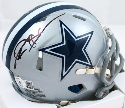 Deion Sanders Signed Dallas Cowboys Black Speed Mini Helmet