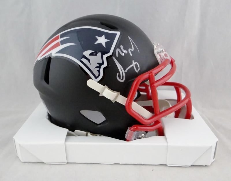 Sony Michel Autographed New England Patriots Flat Black Mini Helmet