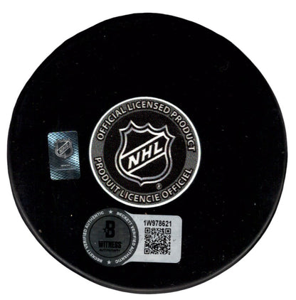 Ken Morrow Signed New York Islanders Puck w/ 4x Cup Inscriptions BAS