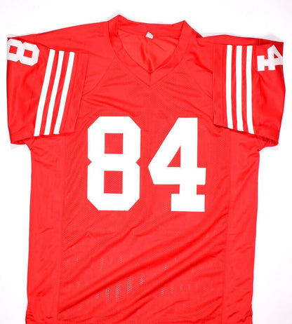 Brent Jones Autographed Red Custom Football Jersey