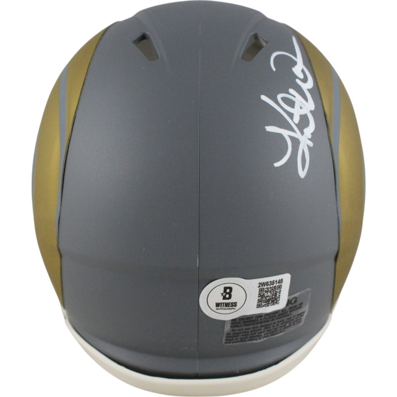 Kurt Warner Autographed Los Angeles Rams Slate Mini Helmet