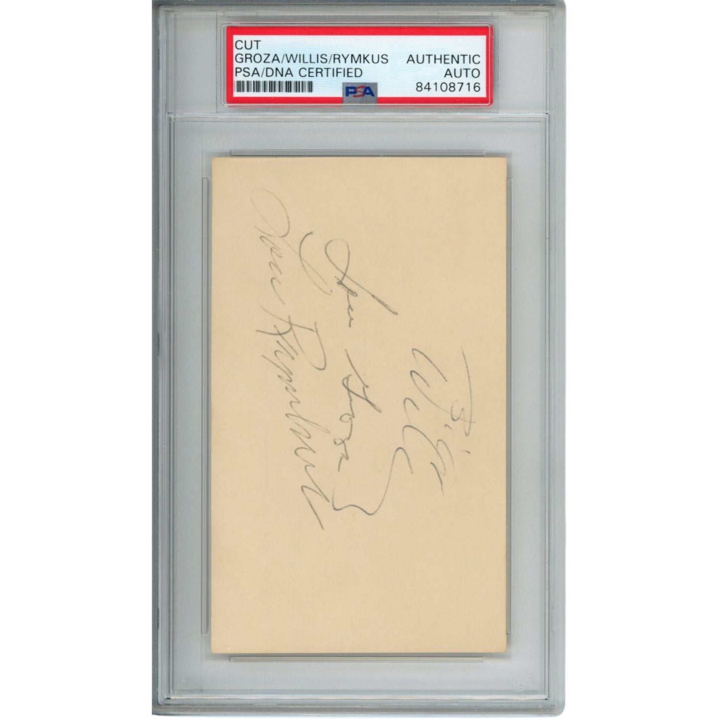 Lou Rymkus, Lou Groza & Bill Willis Signed Cleveland Browns 3x5 PSA Cut