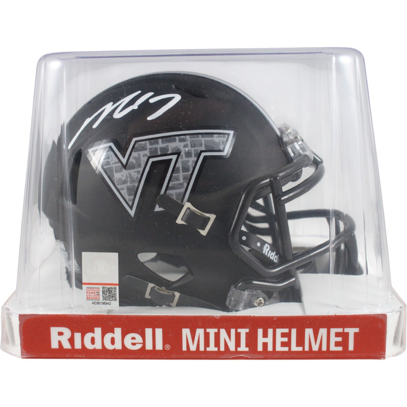 Michael Vick Virginia Tech Hokies Signed Speed Black Matte Mini Helmet