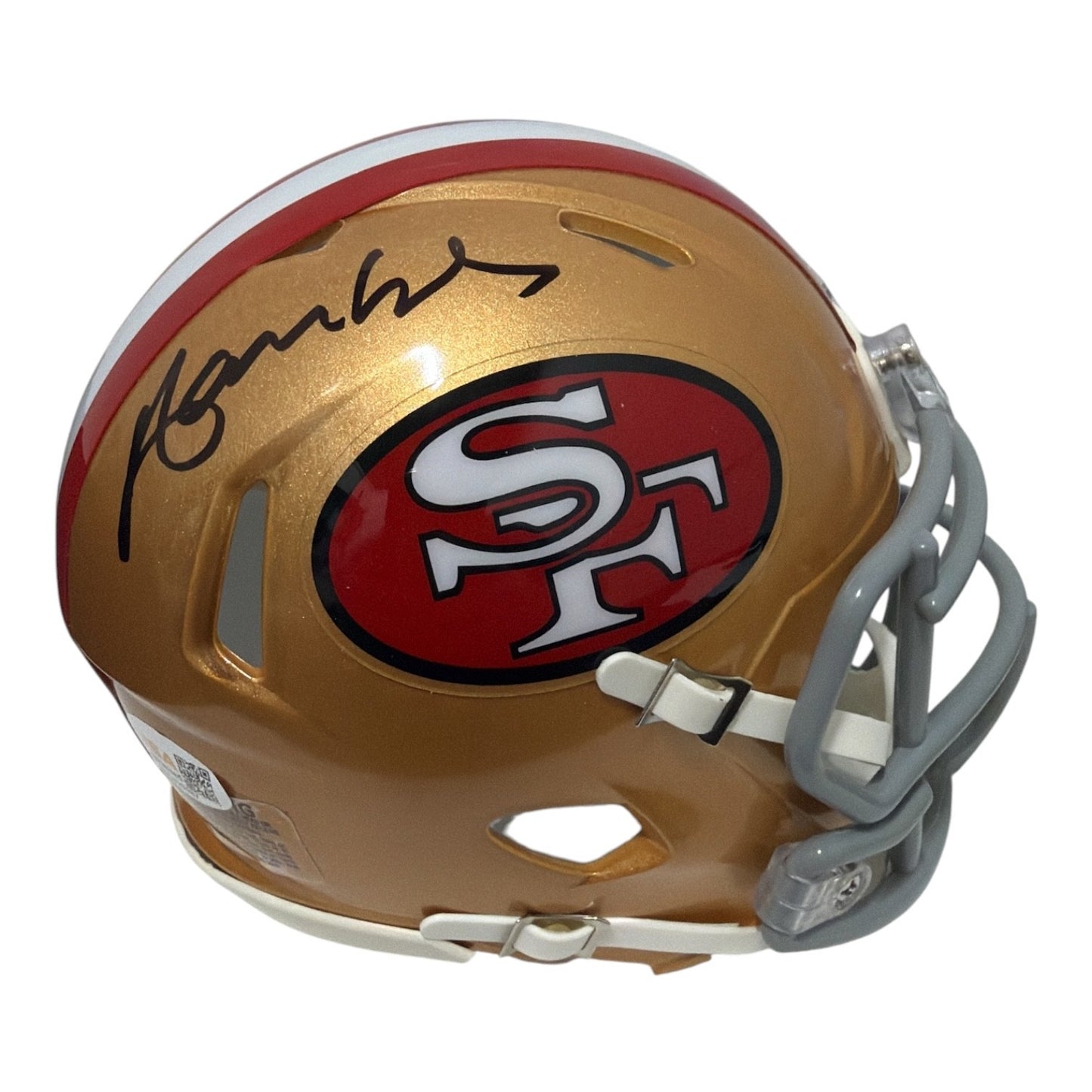 Merton Hanks Signed San Francisco 49ers Throwback Mini Helmet