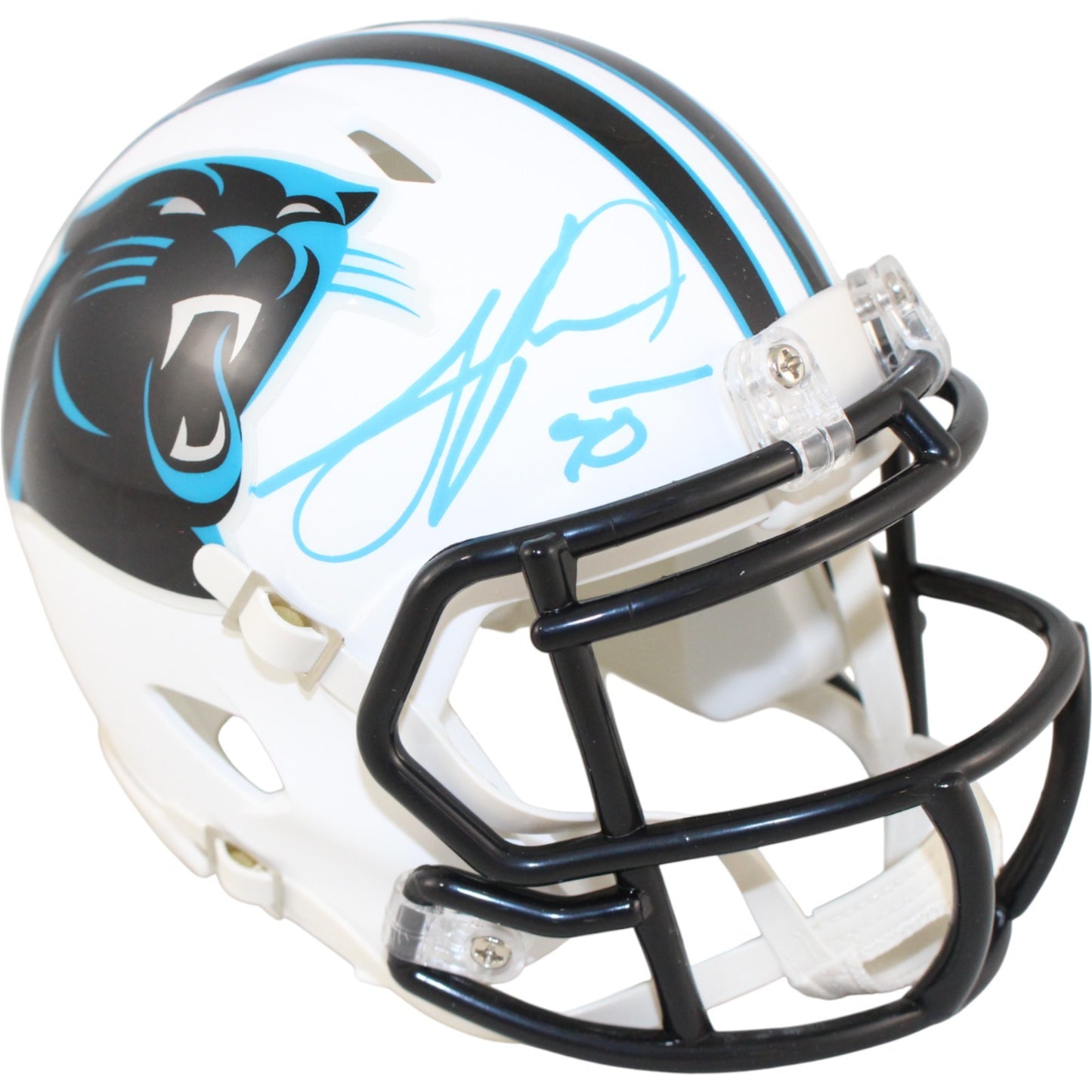 Julius Peppers Carolina Panthers Autographed Flat White Mini Helmet