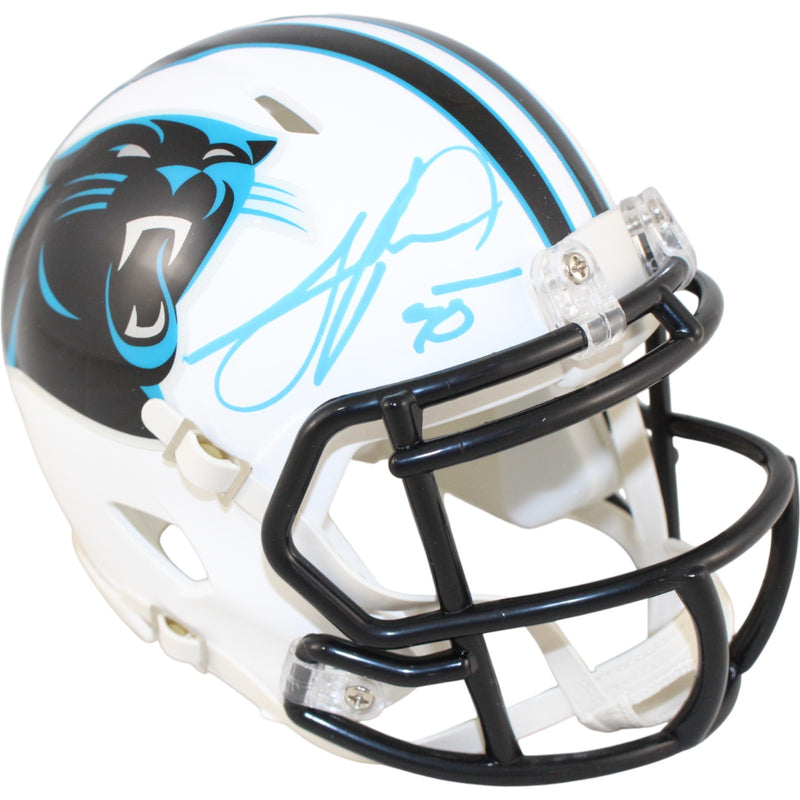 Julius Peppers Carolina Panthers Autographed Flat White Mini Helmet