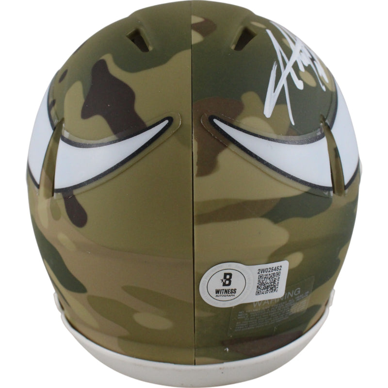 Adrian Peterson Autographed Minnesota Vikings Camo Mini Helmet