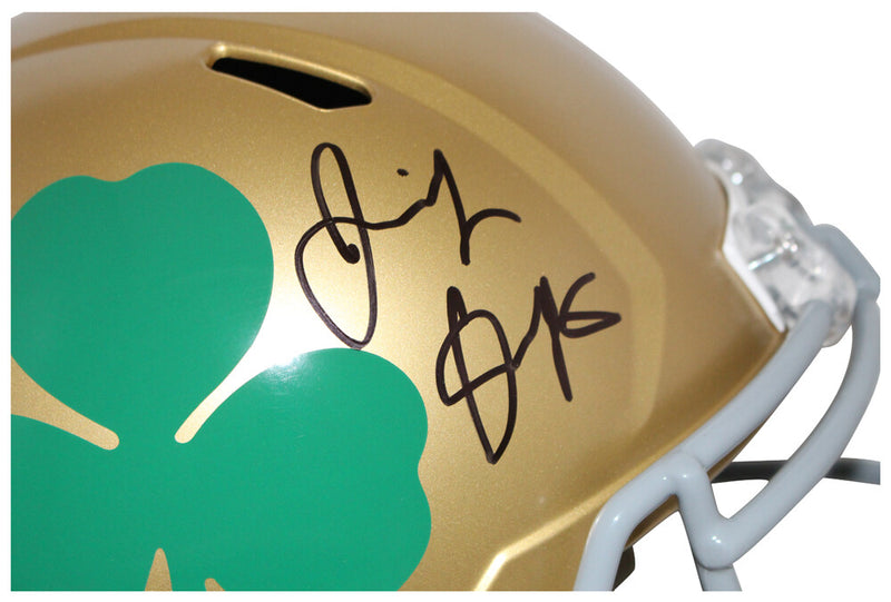 Jeremiah Owusu-Koramoah Signed Notre Dame Full Size Shamrock Helmet