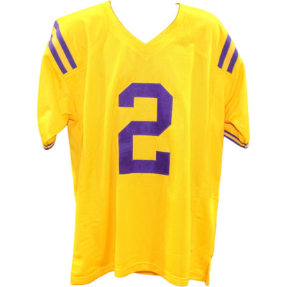 Justin Jefferson Autographed LSU Style Yellow Jersey