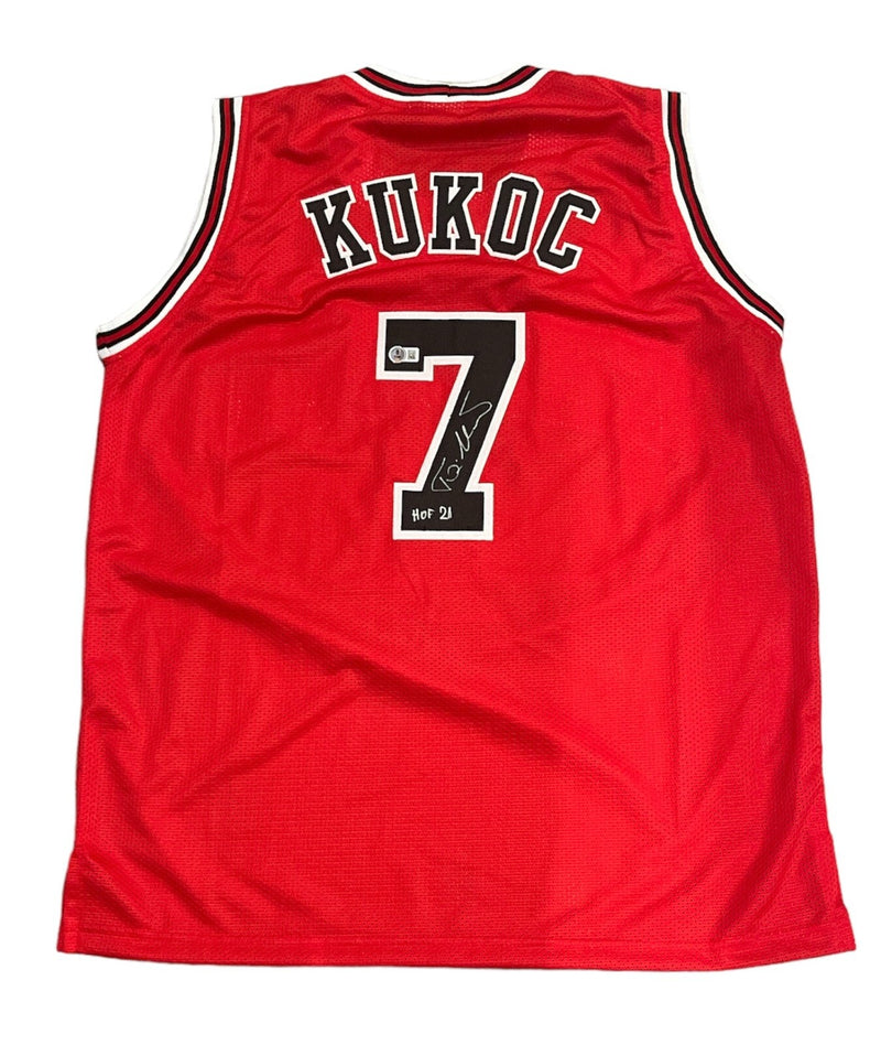 Toni Kukoc Chicago Bulls Signed Custom Basketball Jersey HOF 21 BAS