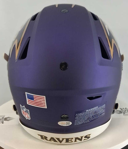 Trey Hendrickson Signed Baltimore Ravens Purple Alternate SpeedFlex Helmet